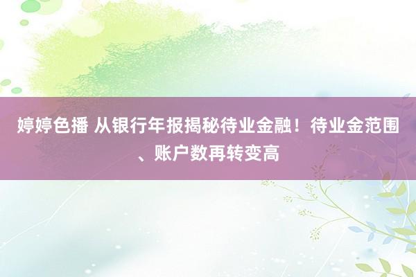 婷婷色播 从银行年报揭秘待业金融！待业金范围、账户数再转变高