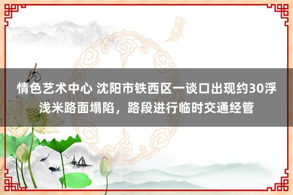 情色艺术中心 沈阳市铁西区一谈口出现约30浮浅米路面塌陷，路段进行临时交通经管