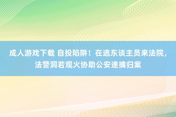 成人游戏下载 自投陷阱！在逃东谈主员来法院，法警洞若观火协助公安速擒归案