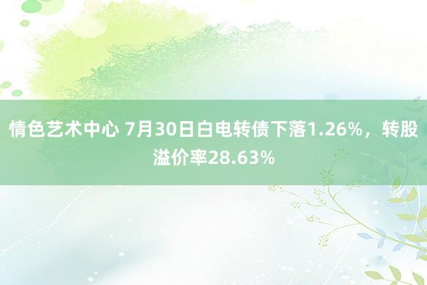 情色艺术中心 7月30日白电转债下落1.26%，转股溢价率28.63%