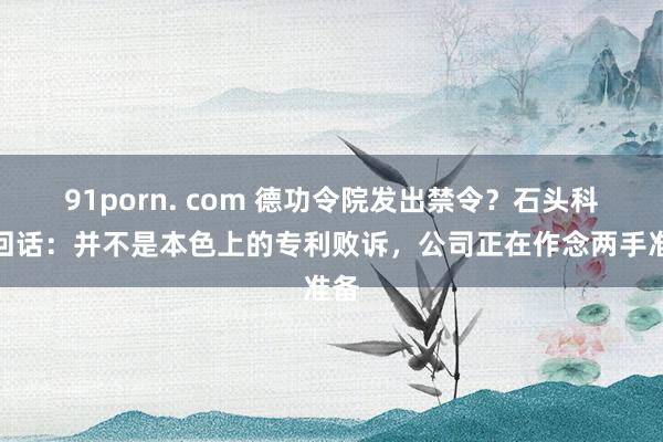 91porn. com 德功令院发出禁令？石头科技回话：并不是本色上的专利败诉，公司正在作念两手准备