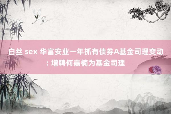 白丝 sex 华富安业一年抓有债券A基金司理变动: 增聘何嘉楠为基金司理