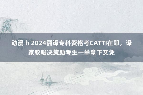 动漫 h 2024翻译专科资格考CATTI在即，译家教唆决策助考生一举拿下文凭