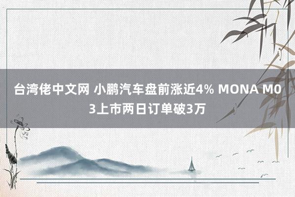 台湾佬中文网 小鹏汽车盘前涨近4% MONA M03上市两日订单破3万